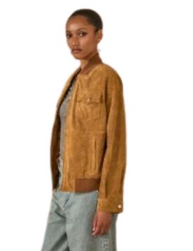 Bomber Donna in pelle effetto renna