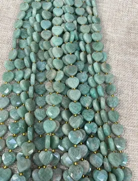 Natural Amazonite Cut face Heart Form 12x12mm Length 39cm Big Overview 29 Grain - Aliexpress - FashionsVida