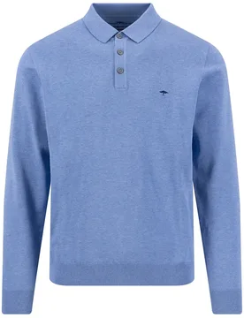 Polo A Maniche Lunghe 16122 Crystal Blue 3XL - Fynch Hatton - FashionsVida
