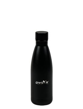 AWAVE Thermo Trinkflasche 350 ml Edelstahl Schwarz matt