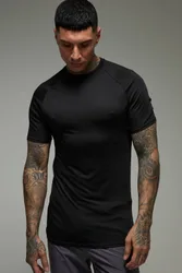Herren Tall Man Active Leichtes Essential Gym Muscle Fit Raglan T-Shirt Black Größe XL