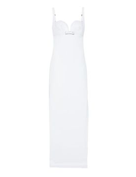 Abito lungo celeste con strass