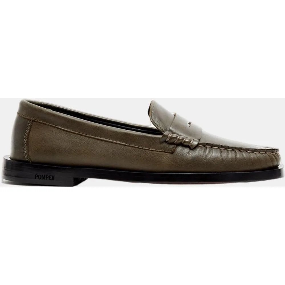 Mocasines de mujer en piel con punta cuadrada - Pompeii - FashionsVida