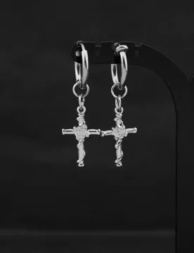 New Arrival Cross & Rose Dangle Earrings Titanium Steel Retro Fashion Ear Jewelry - Aliexpress - FashionsVida
