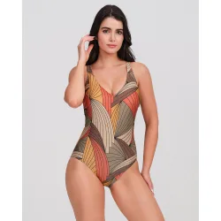 Bañador mujer escote pico tejido lúrex