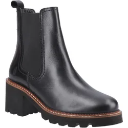 Gaia Leather Womens Black Heeled Chelsea Boots - Size Uk 3