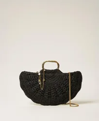 Sac à bandoulière en raphia au crochet