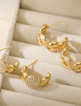 European and American Design Sense Niche High-end C-shaped Zircon for Women Fashionable Light Luxury Versatile Earrings - Aliexpress - FashionsVida