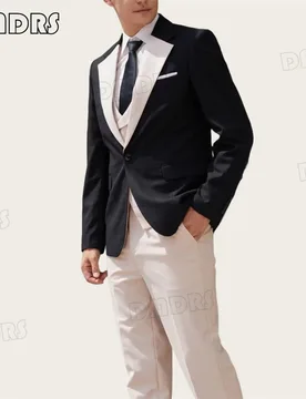Casual Smart 3-Piece Suit Set for Men, One Button Slim Fitting Suit Set, Blazer & Vest & Pants, Plus Size Wedding Groom Suits - Aliexpress - FashionsVida