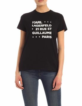 T-shirt Stacked Logo Address nera