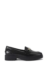 Molly' Leather Flats - Black - Size: 8