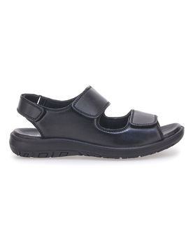 Sandali neri in vera pelle con doppio strappo FD102 43