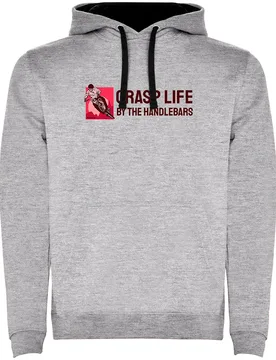 Felpa Con Cappuccio Grasp Life Two-colour Heather Grey / Black - Kruskis - FashionsVida