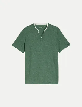 Henley T-Shirt Grün L - Tom Tailor Casual - FashionsVida