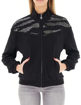 Felpa con strass SPORT NERO S
