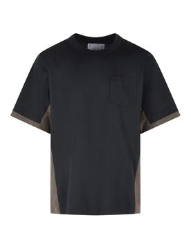 Sacai Maglietta in cotone blu scuro