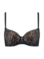 BH mit Halbschale ROSESSENCE black schwarz 75C damen