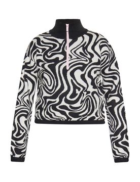 Swirly Jersey negro / blanco lana