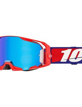 Maschera Moto Cross Enduro ARMATIC BEST Blu Bianco Ross taglia un