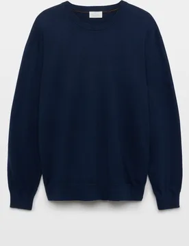 Jersey de hombre de cuello redondo liso algodón merino tallas grandes - Emidio Tucci - FashionsVida