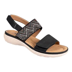 Klett-Stretchsandalette „Saskia“ 36 schwarz