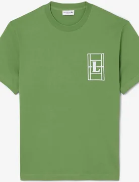 Camiseta de hombre grueso con bordado de manga corta - Lacoste - FashionsVida