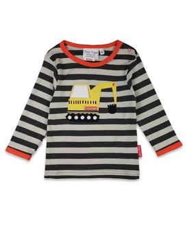 Kids 100% Cotton Digger Applique T-shirt - Toby Tiger - FashionsVida