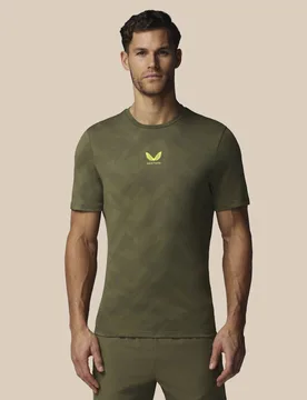 Engineered Short Sleeve Sports T-Shirt Dark Khaki male - Castore - FashionsVida