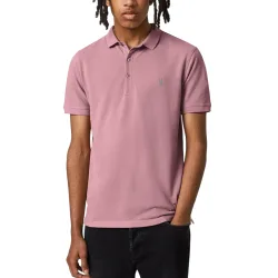 Mens Polo Shirt Reform Summer Pique Casual Short Sleeve Pullover Tee - Pink Cotton - Size Small