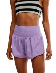 Carpe Diem High Waisted Shorts Purple female