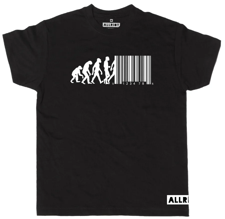 Evolution Barcode Organic T-Shirt - All Riot - FashionsVida