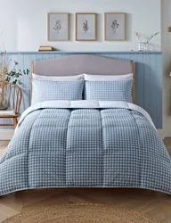 Gingham 10.5 Tog Coverless Duvet Set Light Blue