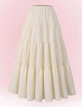 Opción elegante para bebé: Falda de tela arrugada tejida blanca para niñas, textura única, detalles delicados, fluidez plisada, que muestra un est