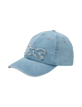 Applique Running Dog Dad Cap - Light Wash