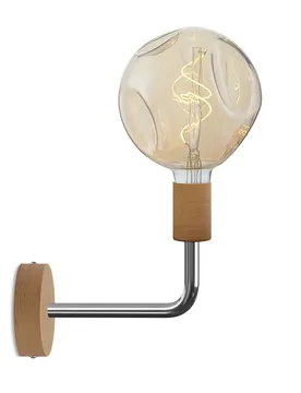 Cables Lampe Fermaluce Elle En Bois Avec Ampoule Bombée Neutral / Chrome One Size