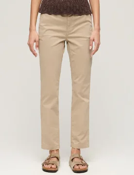Superdry Damen Braun Chinohose mit Mittlerer Leibhöhe, Größe: 26/32 - 84.99 - FashionsVida