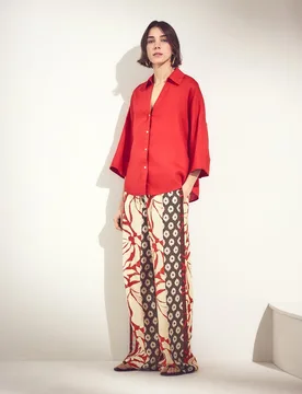 Pantalón de mujer con print multi floral - Woman El Corte Inglés - FashionsVida