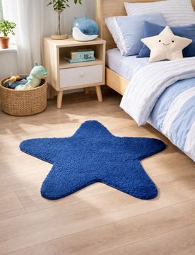 Tappeto a forma di stella - blu