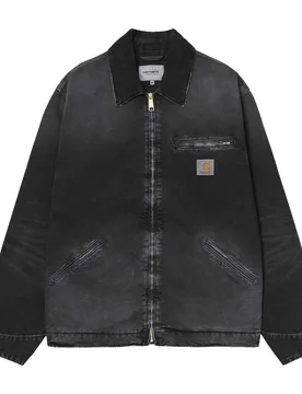 OG Detroit Jacket Black / Destroy Wash L Herren - Carhartt WIP - FashionsVida