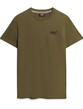 Maglietta A Maniche Corte Vintage Logo Embroidered Olive Fleck Marl M