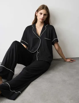 Cool Comfort™ Cotton Modal Pyjama Set Black female - Autograph - FashionsVida