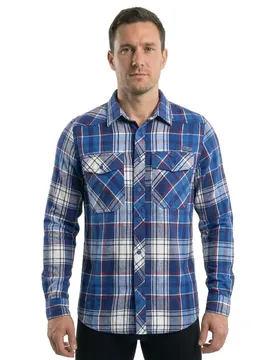 Camicia A Maniche Lunghe Check Navy L