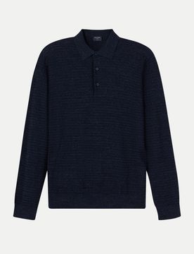 Pullover mit Polokragen Blau XL