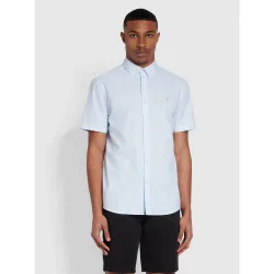 Mens Sky Blue Brewer Striped Shirt - Male - Blue - Medium