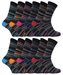 Pair Multipack Mens Cotton Striped Socks