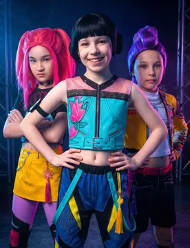 Huntrix Kpop Demon Hunter Gruppenkostüm für Kinder - BCI - FashionsVida
