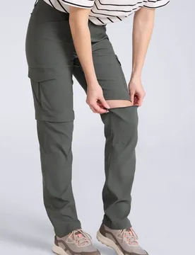 Women's 'Conniston' Stretchy Quick Dry Comfortable Casual Zip Off-Trouser in Khaki Size: 12 - Khaki - Size: 12 - Mountain Warehouse - FashionsVida