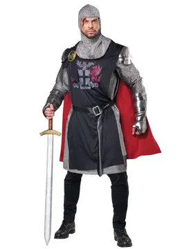 Mittelalterlicher Ritter Krieger Kostüm schwarz-silber - KARNEVAL-MEGASTORE - FashionsVida