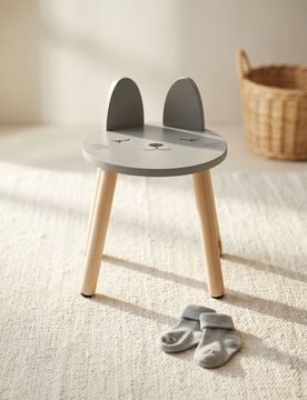 Sedia per bambini con motivo gatto - grigio scuro