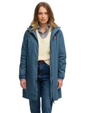 Giacca Longline Tri Windbreaker Dry Slate Blue 2XS - Superdry - FashionsVida